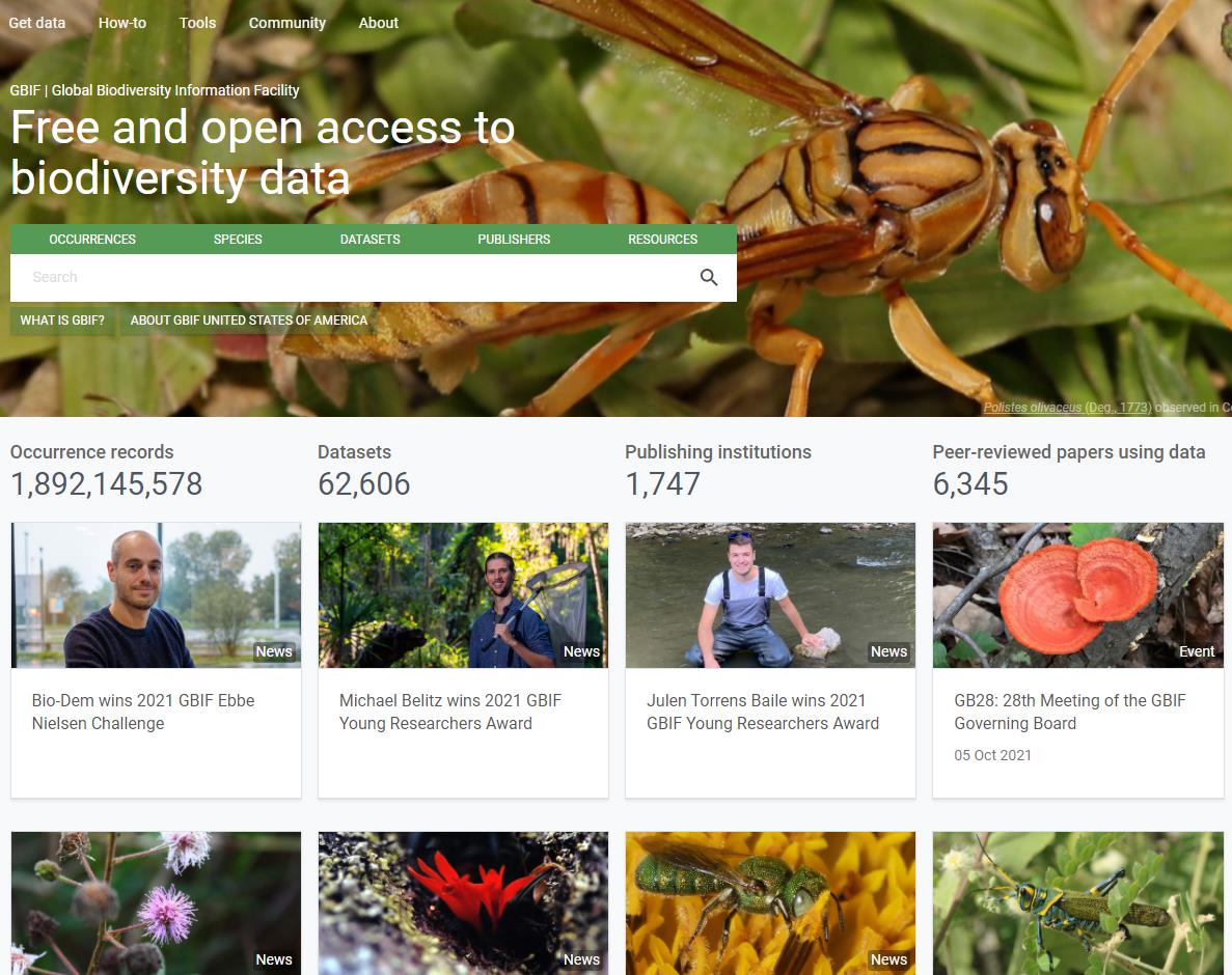 Website recommendation: GBIF, a data website on Biodiversity