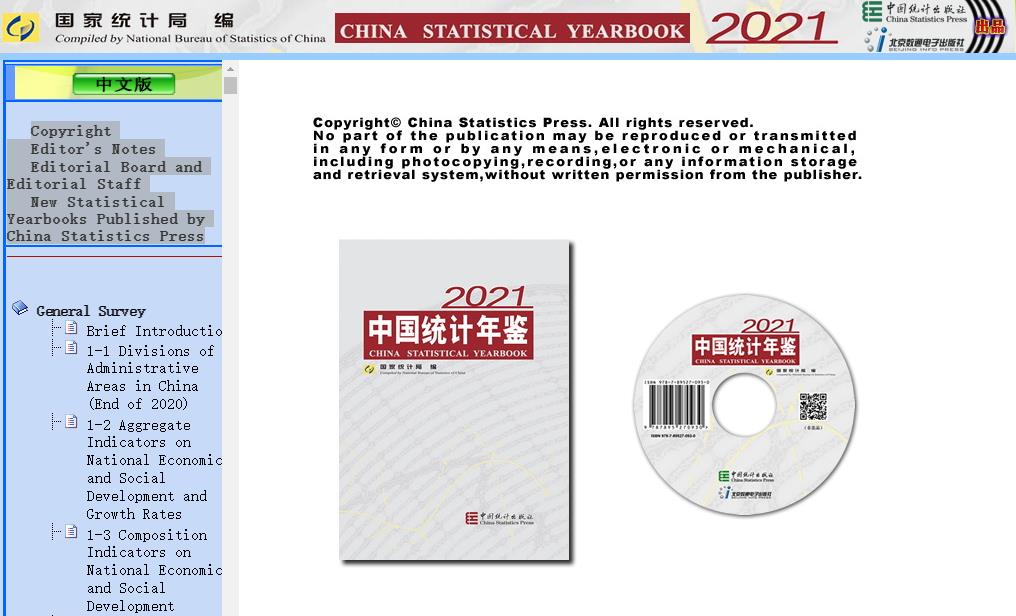 Where can I download the 2021 China statistical yearbook?